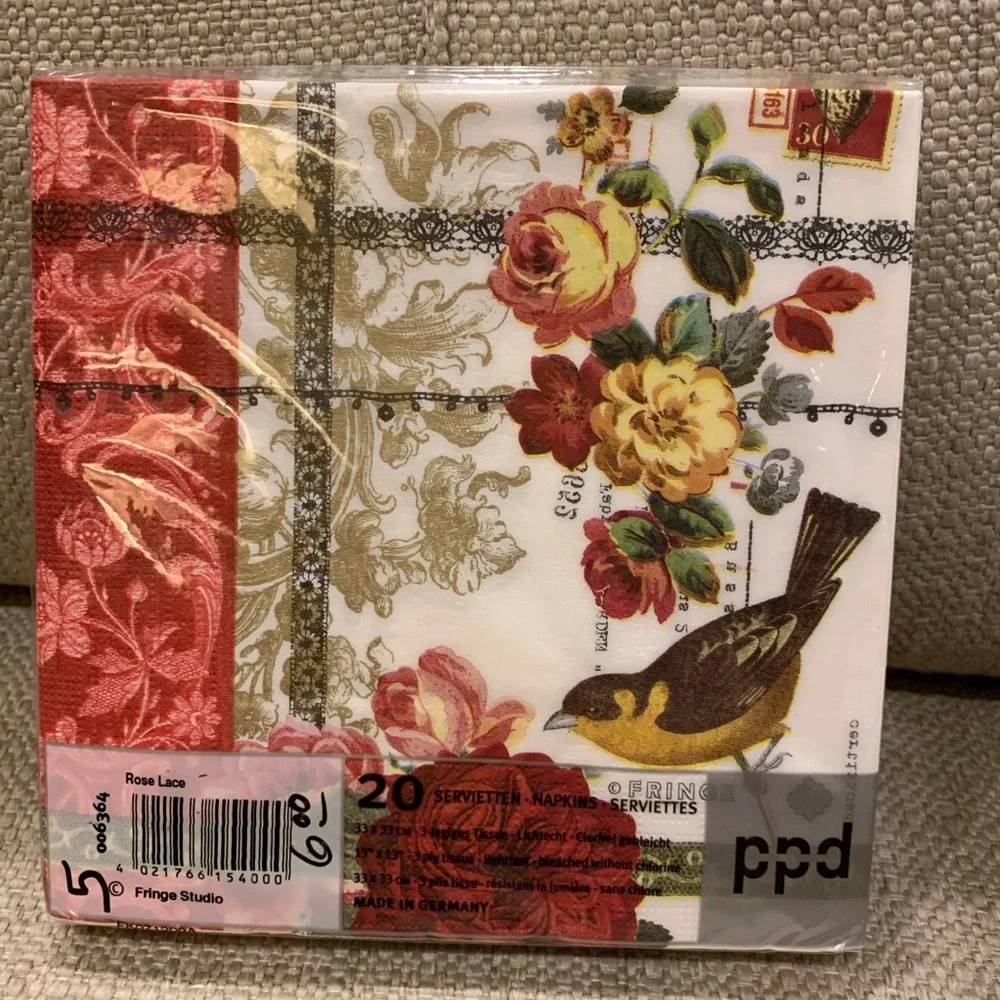 2 pkgs Rose Lace Large Napkins